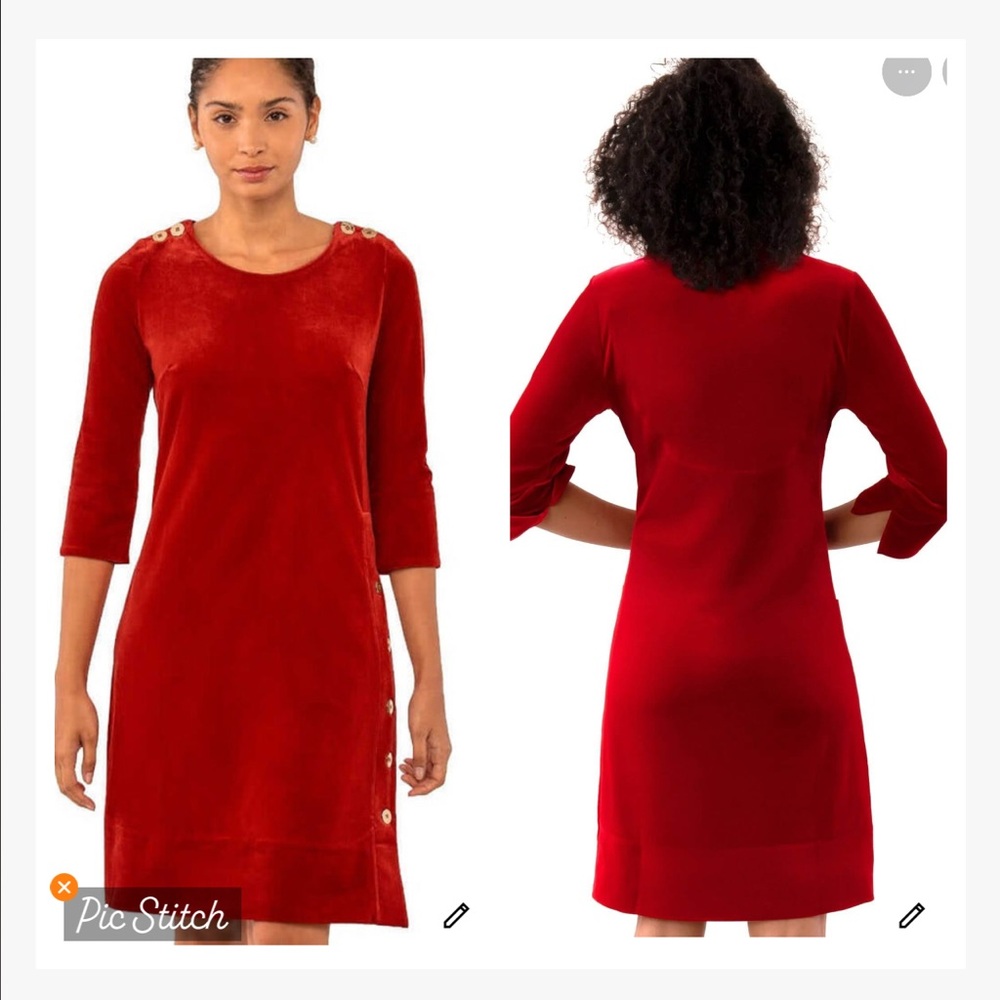 Gretchen Scott Red Velvet Buttercup Swing Dress